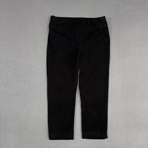 Chicos So Slimming Pants Womens 0 / 4 Black Crop Stretch Pull On Trousers Dress
